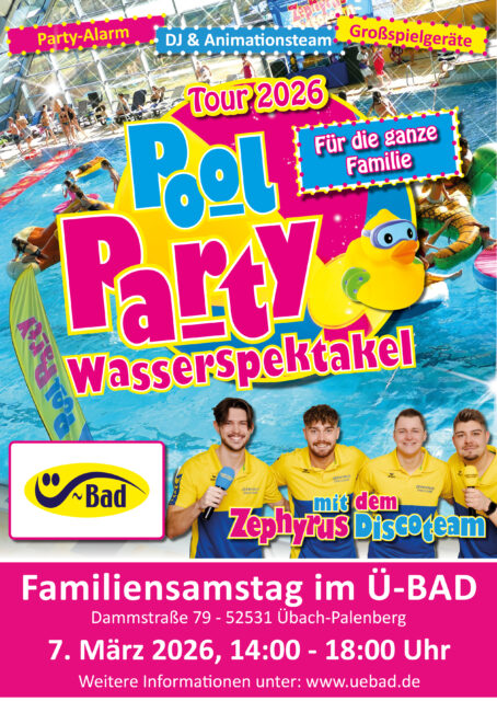 buntes Plakat zur Pool Party